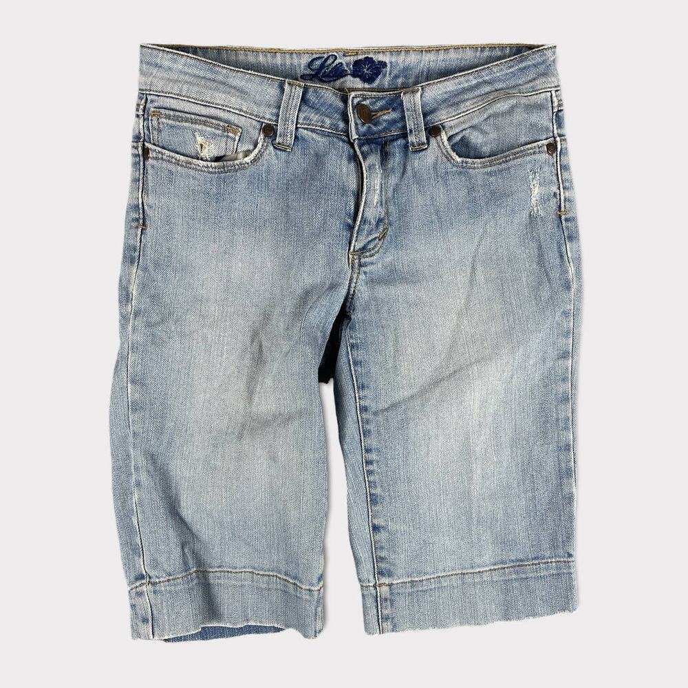 Lilu Juniors Size 3 Light Denim Jean Shorts Pockets Zipper Front